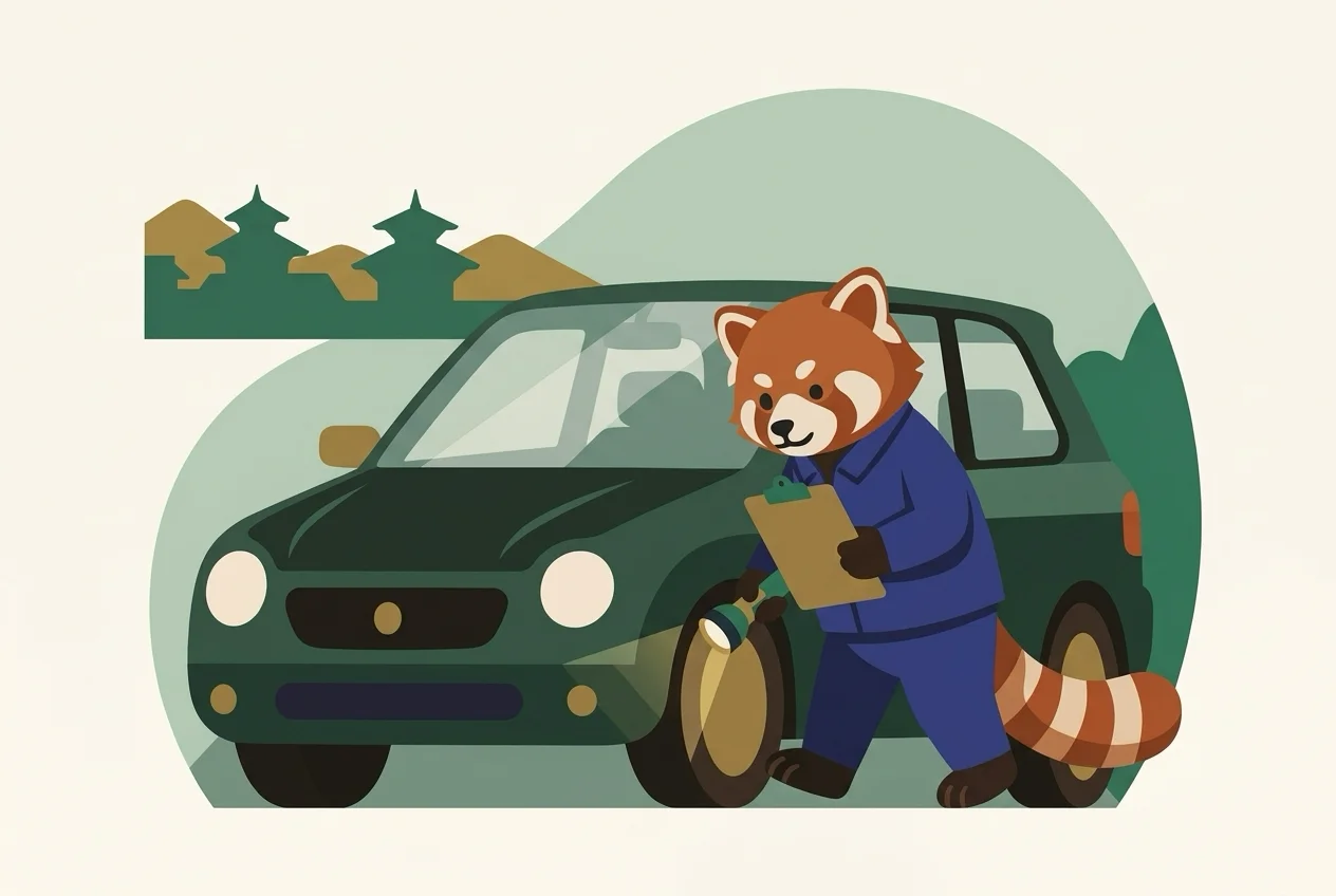 Mechanic inspecting a used vehicle before purchase